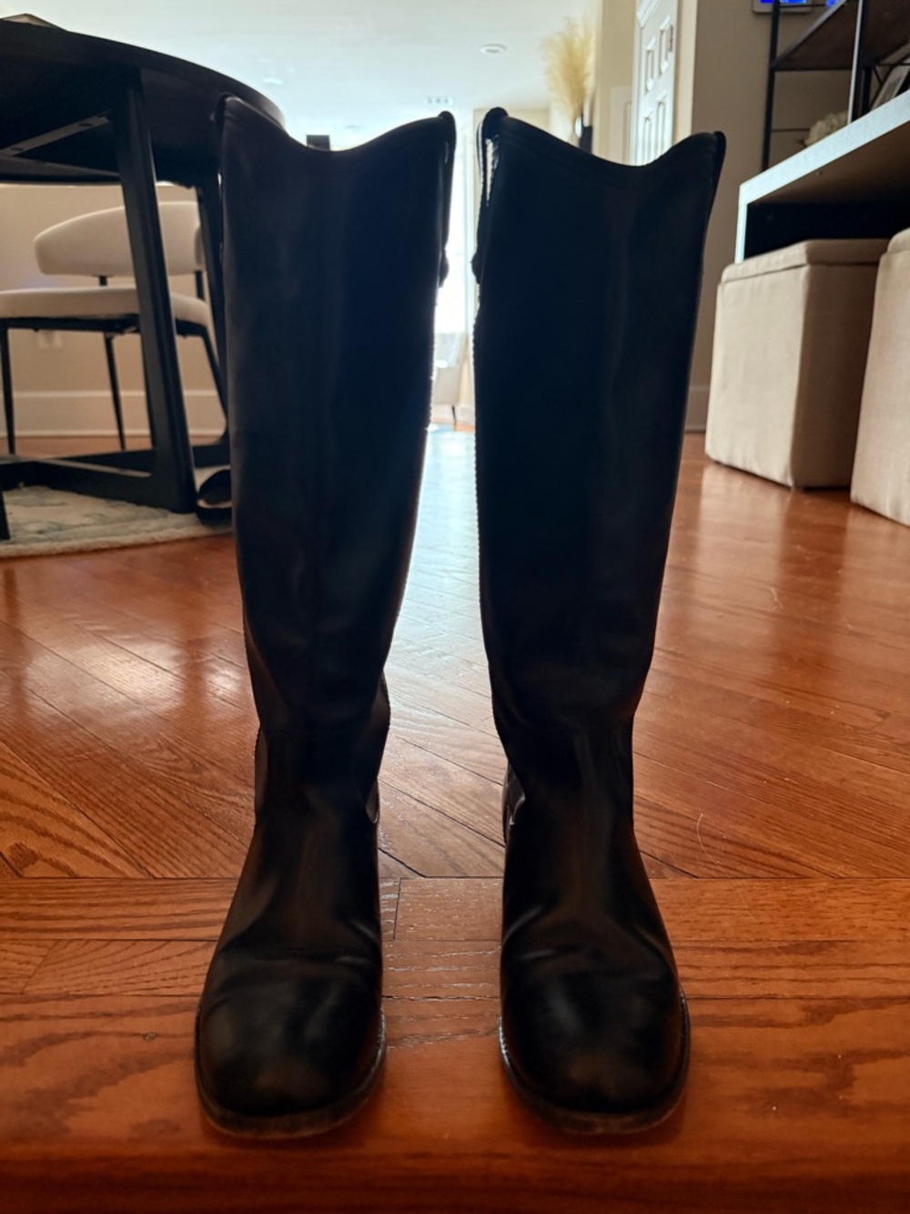 VINTAGE Frye Tall Black Leather Riding Boots